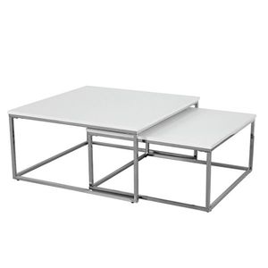 KONDELA Enisol konferenčný stolík (2 ks) biela / chróm vyobraziť