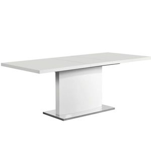 KONDELA Rozkladací jedálenský stôl, biela vysoký lesk HG, 160-200x90 cm, KORINTOS vyobraziť