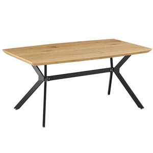 KONDELA Jedálenský stôl, dub/čierna, 160x90 cm, MEDITER vyobraziť