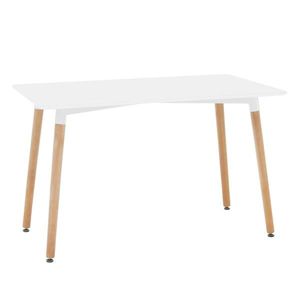 KONDELA Jedálenský stôl, biela/buk, 120x80 cm, DIDIER 4 NEW vyobraziť