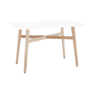 KONDELA Jedálenský stôl, biela/prírodná, 120x80 cm, CYRUS 2 NEW vyobraziť