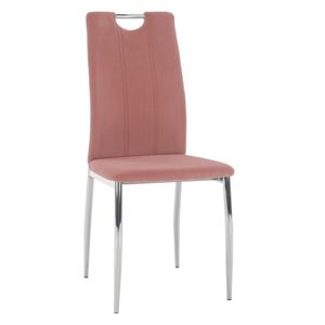 KONDELA Jedálenská stolička, ružová Velvet látka/chróm, OLIVA NEW vyobraziť