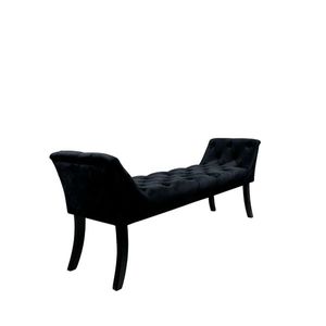 KONDELA Dizajnová lavica, čierna Velvet látka/kaučukové drevo, 160 cm, HEMY TYP 1 vyobraziť