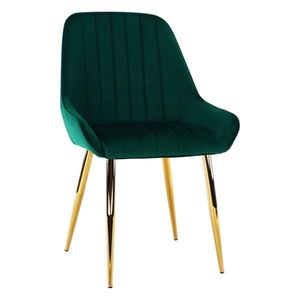 KONDELA Jedálenská stolička, smaragdová/gold chróm-zlatý, PERLIA vyobraziť
