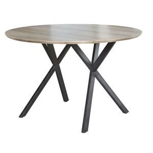 KONDELA Jedálenský stôl, dub sivý/čierna, priemer 100 cm, AKTON vyobraziť