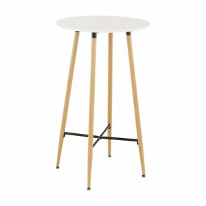 KONDELA Barový stôl, biela/dub, priemer 60 cm, IMAM vyobraziť