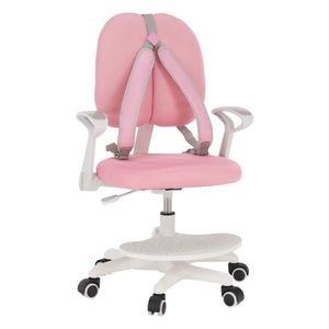 KONDELA Rastúca stolička s podnožou a trakmi, ružová/biela, ANAIS vyobraziť