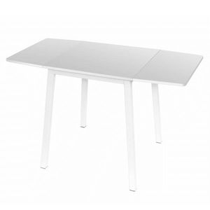 KONDELA Jedálenský stôl, MDF fóliovaná/kov, biela, 60-120x60 cm, MAURO vyobraziť