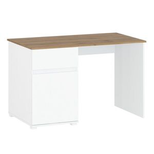 KONDELA PC stôl 1D1S/120, biely lesk/dub wotan, VILGO vyobraziť