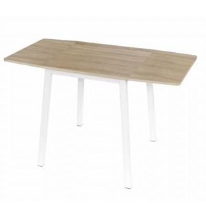 KONDELA Jedálenský stôl, MDF fóliovaná/kov, dub sonoma/biela, 60-120x60 cm, MAURO vyobraziť