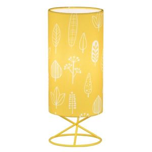 KONDELA Stolná lampa, kov/žlté textilné tienidlo, AVAM vyobraziť