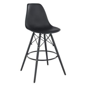 KONDELA Barová stolička, čierna, plast/drevo, CARBRY NEW vyobraziť