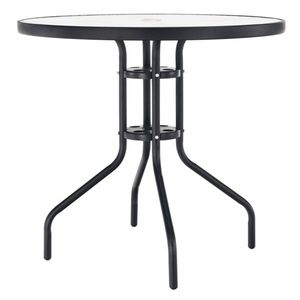 KONDELA Jedálenský stôl, čierna oceľ/tvrdené sklo, BORGEN TYP 2 vyobraziť
