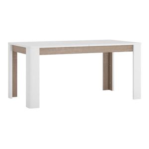 KONDELA Jedálenský rozkladací stôl, biela extra vysoký lesk HG/dub sonoma tmavý truflový, 160-200x90 cm, LYNATET TYP 75 vyobraziť