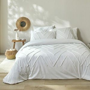 Jednofarebná posteľná bielizeň, bavlnený biela vyobraziť