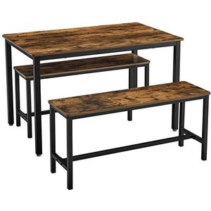 Jedálenský stôl s lavicami Vasagle Irma hnedý vyobraziť