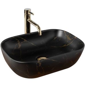 Keramické umývadlo na dosku Rea Belinda čierny mramor matný vyobraziť