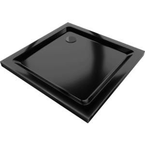 Sprchová vanička s čiernym sifónom 80 x 80 cm čierna vyobraziť