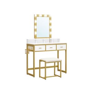 Toaletní stolek Marilyn zlatý/bílý vyobraziť