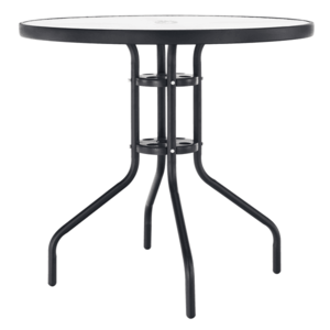 Jedálenský stôl, čierna oceľ/tvrdené sklo, BORGEN TYP 2 vyobraziť