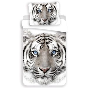 Jerry Fabrics Obliečky Biely tiger - Biela / šedá | 140 x 200 cm / 70 x 90 cm vyobraziť