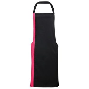 Premier Workwear Dvojfarebná kuchárska zástera s náprsenkou - Černá / růžová vyobraziť