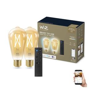 WiZ SADA 2xLED Stmievateľná žiarovka ST64 E27/7W/230V 2000-5000K CRI 90 Wi-Fi + DO-WiZ vyobraziť