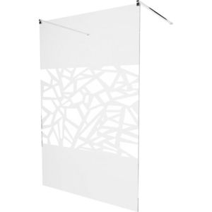 MEXEN/S - KIOTO samostatne stojaca sprchová zástena 100 x 200, transparent/biela vzor 8 mm, chróm 800-100-002-01-85 vyobraziť