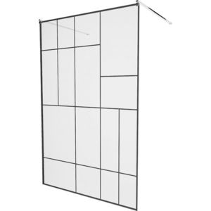 MEXEN/S - KIOTO samostatne stojaca sprchová zástena 110 x 200, transparent/čierna vzor 8 mm, chróm 800-110-002-01-78 vyobraziť