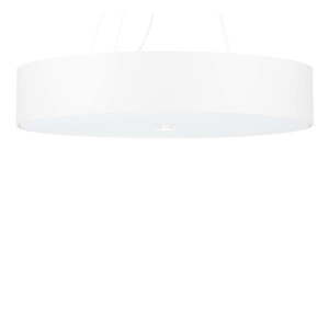 Biele závesné svietidlo s textilným tienidlom ø 70 cm Herra – Nice Lamps vyobraziť