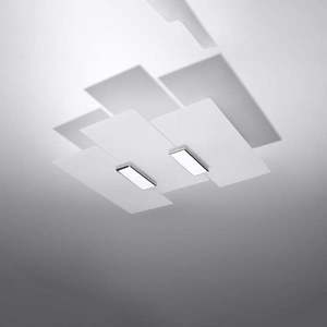 Biele stropné svietidlo so skleneným tienidlom 42x40 cm Veronica – Nice Lamps vyobraziť