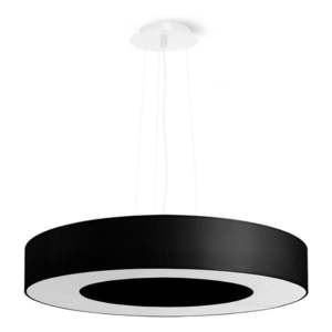 Čierne závesné svietidlo s textilným tienidlom ø 50 cm Galata Slim – Nice Lamps vyobraziť