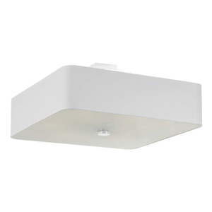 Biele stropné svietidlo so skleneno-textilným tienidlom 55x55 cm Kortez – Nice Lamps vyobraziť