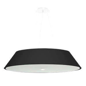 Čierne závesné svietidlo s textilným tienidlom ø 70 cm Hektor – Nice Lamps vyobraziť