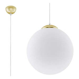 Závesné svietidlo v zlatej farbe so skleneným tienidlom ø 40 cm Cezab – Nice Lamps vyobraziť