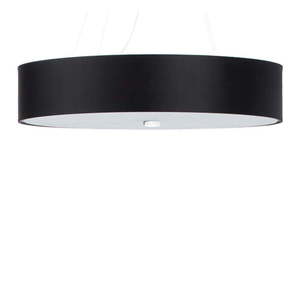 Čierne závesné svietidlo s textilným tienidlom ø 60 cm Herra – Nice Lamps vyobraziť