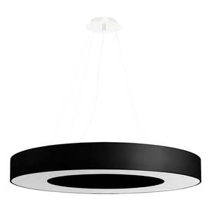 Čierne závesné svietidlo s textilným tienidlom ø 70 cm Galata Slim – Nice Lamps vyobraziť