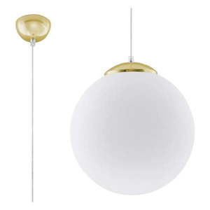 Závesné svietidlo v zlatej farbe so skleneným tienidlom ø 30 cm Cezab – Nice Lamps vyobraziť