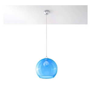 Modré závesné svietidlo so skleneným tienidlom ø 30 cm Bilbao – Nice Lamps vyobraziť