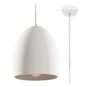 Biele závesné svietidlo s keramickým tienidlom ø 30 cm Fonsie – Nice Lamps vyobraziť