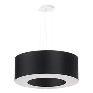 Čierne závesné svietidlo s textilným tienidlom ø 50 cm Galata – Nice Lamps vyobraziť