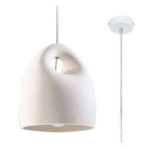 Biele závesné svietidlo s keramickým tienidlom ø 25 cm Sativa – Nice Lamps vyobraziť