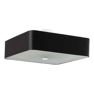 Čierne stropné svietidlo so skleneno-textilným tienidlom 55x55 cm Kortez – Nice Lamps vyobraziť