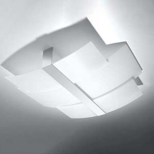 Biele stropné svietidlo so skleneným tienidlom 53x61 cm Marett – Nice Lamps vyobraziť