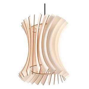 Závesné svietidlo v prírodnej farbe s dreveným tienidlom ø 30 cm Menges – Nice Lamps vyobraziť