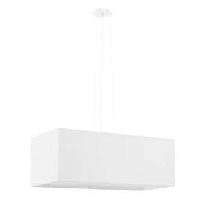 Biele závesné svietidlo so skleneno-textilným tienidlom Gryfin Bis – Nice Lamps vyobraziť