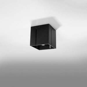 Čierne stropné svietidlo s kovovým tienidlom 10x10 cm Pax – Nice Lamps vyobraziť