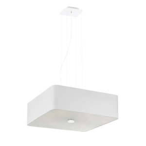 Biele závesné svietidlo so skleneno-textilným tienidlom Kortez – Nice Lamps vyobraziť