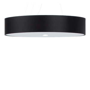 Čierne závesné svietidlo s textilným tienidlom ø 70 cm Herra – Nice Lamps vyobraziť