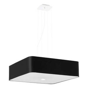 Čierne závesné svietidlo so skleneno-textilným tienidlom Kortez – Nice Lamps vyobraziť